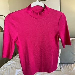 Zara Pink Ribbed Turtleneck